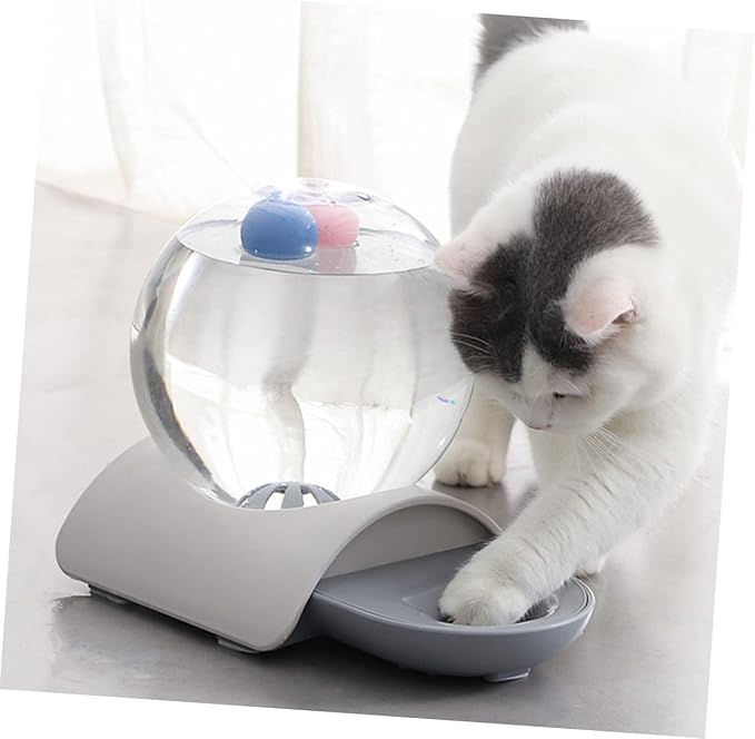 Happyyami 1pc Large Capacity Pet Water Dispenser Automatic Bubble Waterer for Dogs and Cats Easy for Home and Outdoor Use Grey