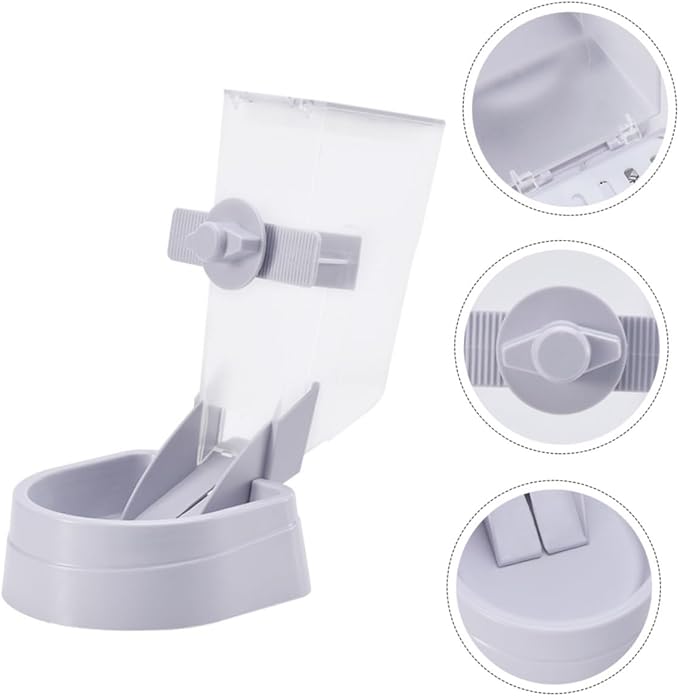 SUPVOX 1pc Hanging Pet Bowl Automatic Dog Cat Food Feeder Gray Removable Design Prevents Tipping for Crate Use Easy to Install Material for Pets