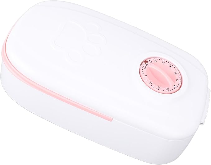 Automatic Pet Feeder Intelligent Timed Dry Wet Food Bowl for Dogs Cats Medium Rugged and Easy to Clean White (Rosy)