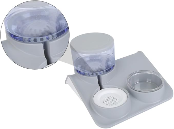 Mikikit 1Pc Automatic Pet Water and Food Dispenser Capacity Cat Dog Water Bowl with Removable Eating Bowl Design for Convenient Cleaning for Home Use