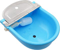 MINYULUA Automatic Waterer Bowl Large Horse Waterer with Float Valve and Drain Plug Automatic Water Feeder Dispenser Bowl for Sheep Dog Horse Cow Pig Plastic (Light Blue)