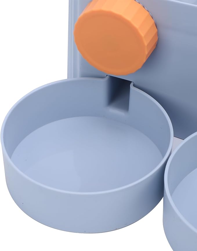 Fabater Automatic Dog Feeder, Space Saving Hanging Design Smart Feeding Schedule Automatic Cat Feeder, Pet Water Dispenser with Dual Bowl System for Small and Medium Dogs Cats (Blue)
