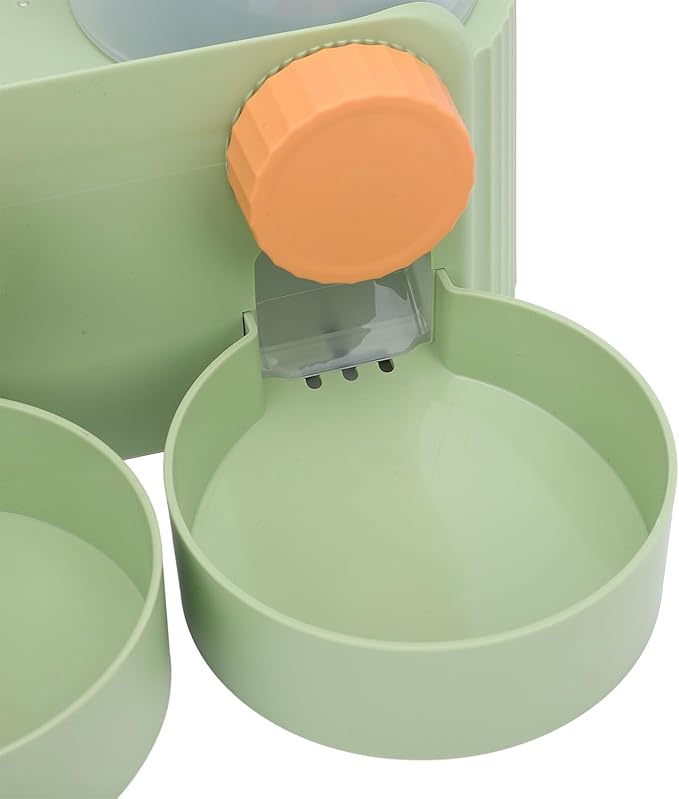 Jiawu Automatic Dog Feeder, Space Saving Hanging Design Smart Feeding Schedule Automatic Cat Feeder, Pet Water Dispenser with Dual Bowl System for Small and Medium Dogs Cats (Green)