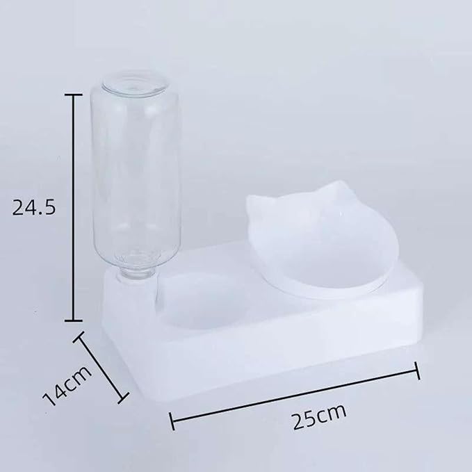 Dual-Purpose Pet Bowl Tilt to Protect Cervical Vertebrae Dog Food Bowl Automatic Drinking Feeder