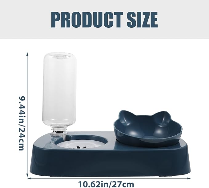 POPETPOP 1set Automatic Pet Feeding Bowl Non- Base and Water Dispenser for Dogs and Cats Neck Design Easy to Observe Water Volume for Indoor and Outdoor Use