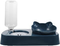 Beaupretty Automatic Dog Water Bowl and Cat Dog Food Feeder Blue Plastic No-Spill Raised Pet Feeding Bowl with Neck Protection Suitable for Home and Travel