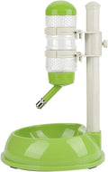 Pet Feeder Water Dispenser Kit,Adjustable Height Pet Automatic Water Food Dispenser Dog Bowl Vertical Cat Feeder Bowl Waterer Set for Dog Puppy Kitten (Black)