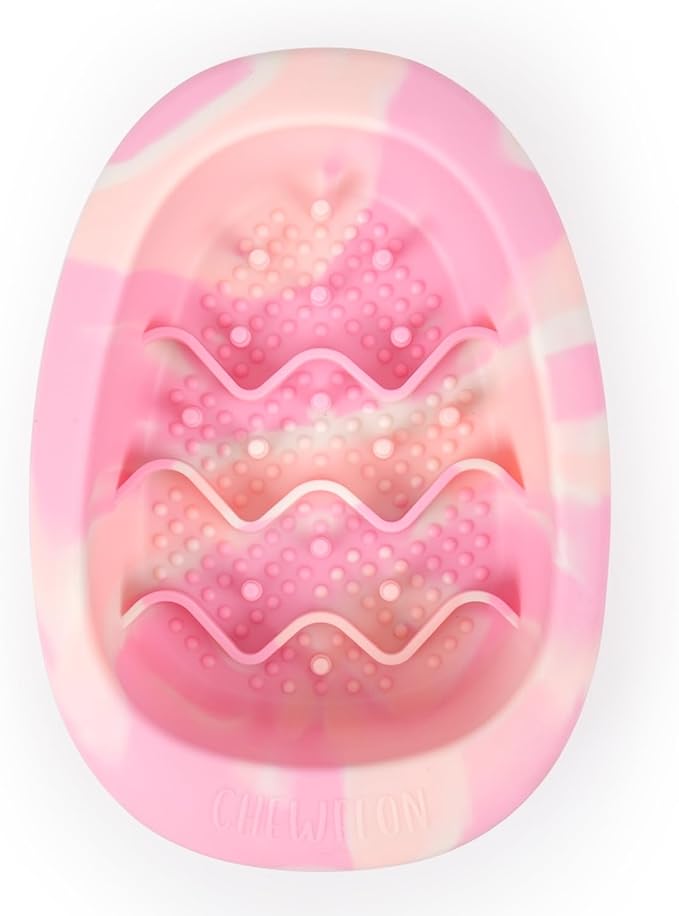 CHEWFFON Interactive Dog & Cat Lick Mat Bowls, BPA-Free Silicone Dog Slow Feeder with Suction Cups, Non Slip Bowl for Dogs and Cats, Reduces Boredom and Anxiety, Dishwasher Safe, Cotton Candy Small