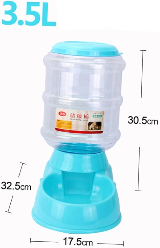 Happyyami Automatic Pet Feeder Dish Bowl Capacity Blue Non-Slip Base for Secure Feeding Odor Material Cats Dogs and Other Pets