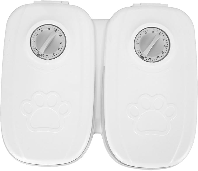 Automatic Pet Feeder, 12.4oz Capacity, Ice Pack Space, Dishwasher Safe Removable Tray, Non Slip Design, for Small to Medium Dogs and Cats (Gray)
