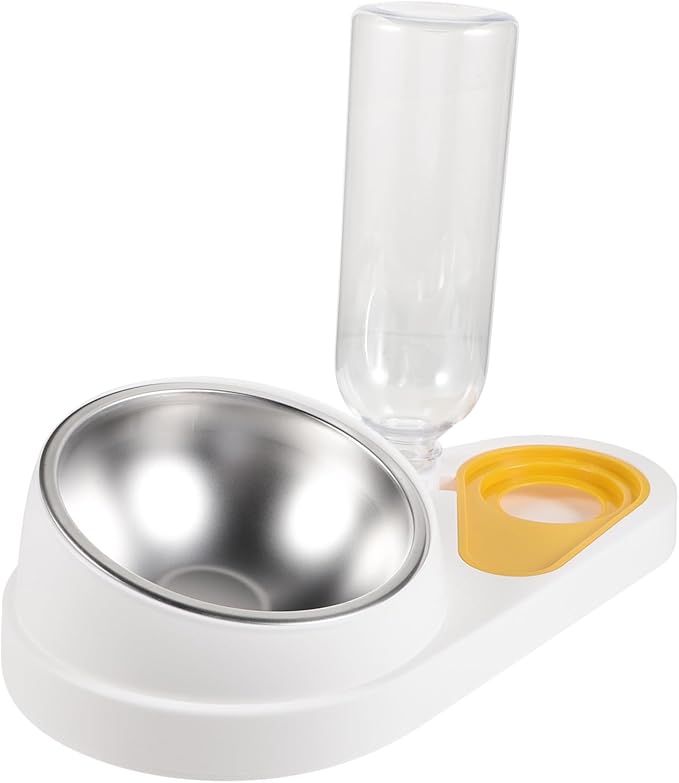 DOITOOL Automatic Dog Food Feeder and Water Bowl 2-in-1 Detachable Pet Feeding Tool White for Cats and Puppies Household Pet Feeding Supplies