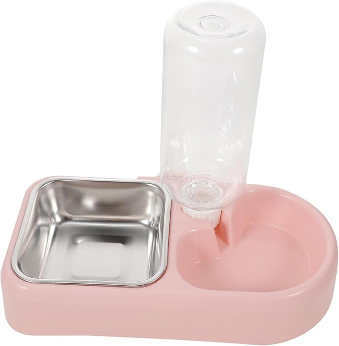 SUPVOX Automatic Pet Water Feeder Bowl for Dogs and Cats Creative Dual Drinking Tool Non-Tipping Design Smooth Surface for Home and Pet Shops Pink