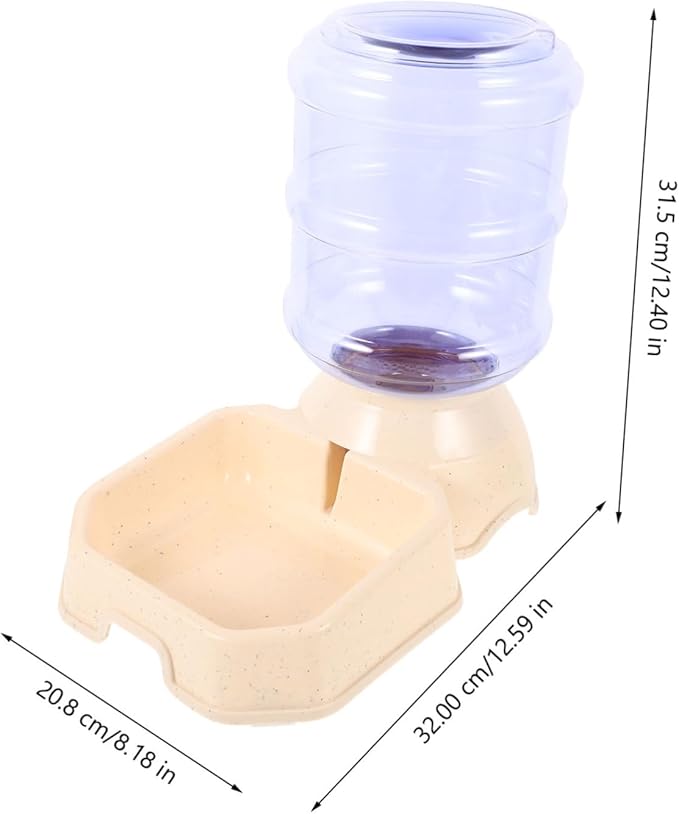 Automatic Pet Water Dispenser Feeder for Cats and Dogs No Leak Design Lightweight Durable for Home Use Beige Color