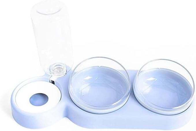 Automatic Pet Water and Food Feeder for Dogs Cats, Dual Bowls with Detachable Stainless Steel, No-Spill Design