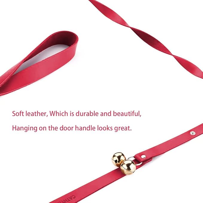 Leather Dog Doorbells for Door Knob, Dog Bells to Go Outside & Puppy Potty Training, Adjustable Brass Dog Bell, Makes Training Your Puppy a Breeze.
