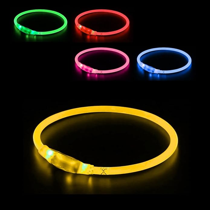 Dog Collar Light, Adjustable & USB Rechargeable, Water resistant, 3 light modes. Keep your Dog visible & safe at night, during walks. Suitable for all Pets, even people