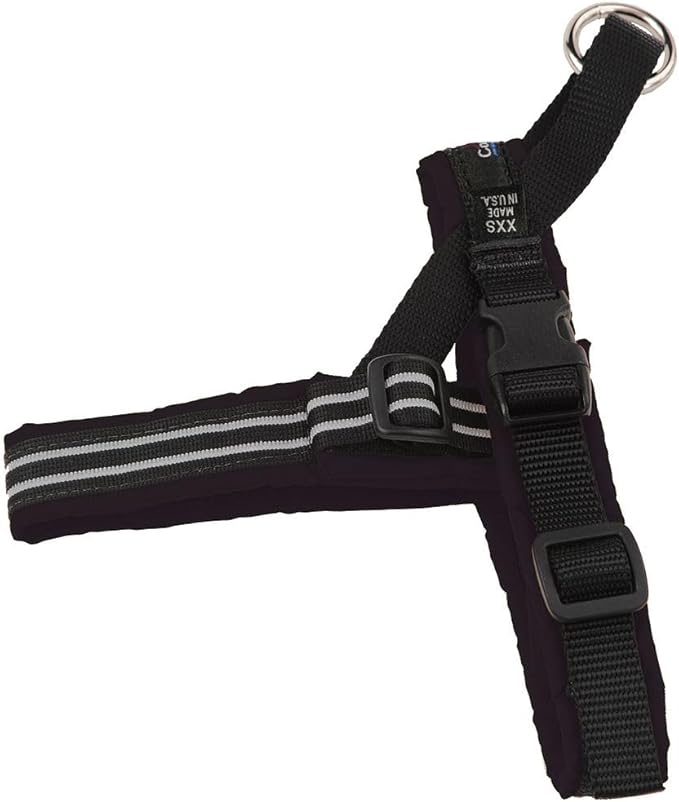 ComfortFlex Sport Dog Harness – No-Choke, Fully Padded, Non-Chafing Harness with Control Handle – Reflective, Lightweight, Adjustable for Active Dogs - Petite, Raven Black