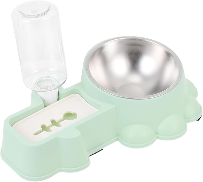 Multifunctional Stainless Steel Dog Feeding Bowl with Automatic Water Dispenser Wear-Resistant Pet Food and Water Container for Home Use Easy to Maintain and Secure Design