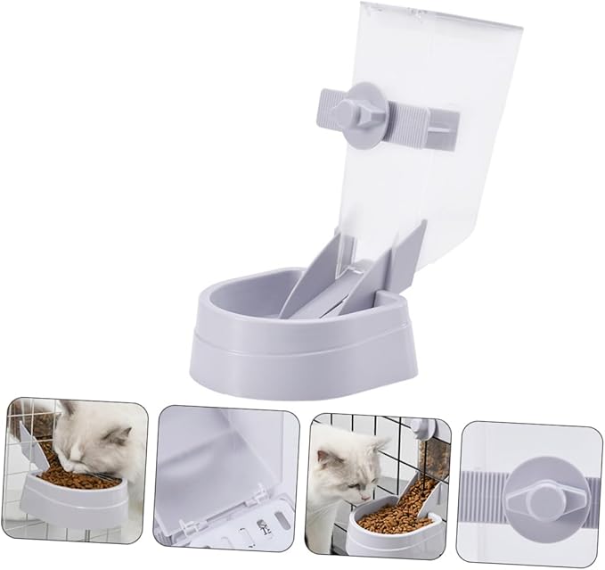 Milisten 1pc Wall-Mounted Pet Feeder for Dogs and Cats Gray Hanging Food Bowl Easy to Install Removable and Washable Tipping Design for Convenient Feeding