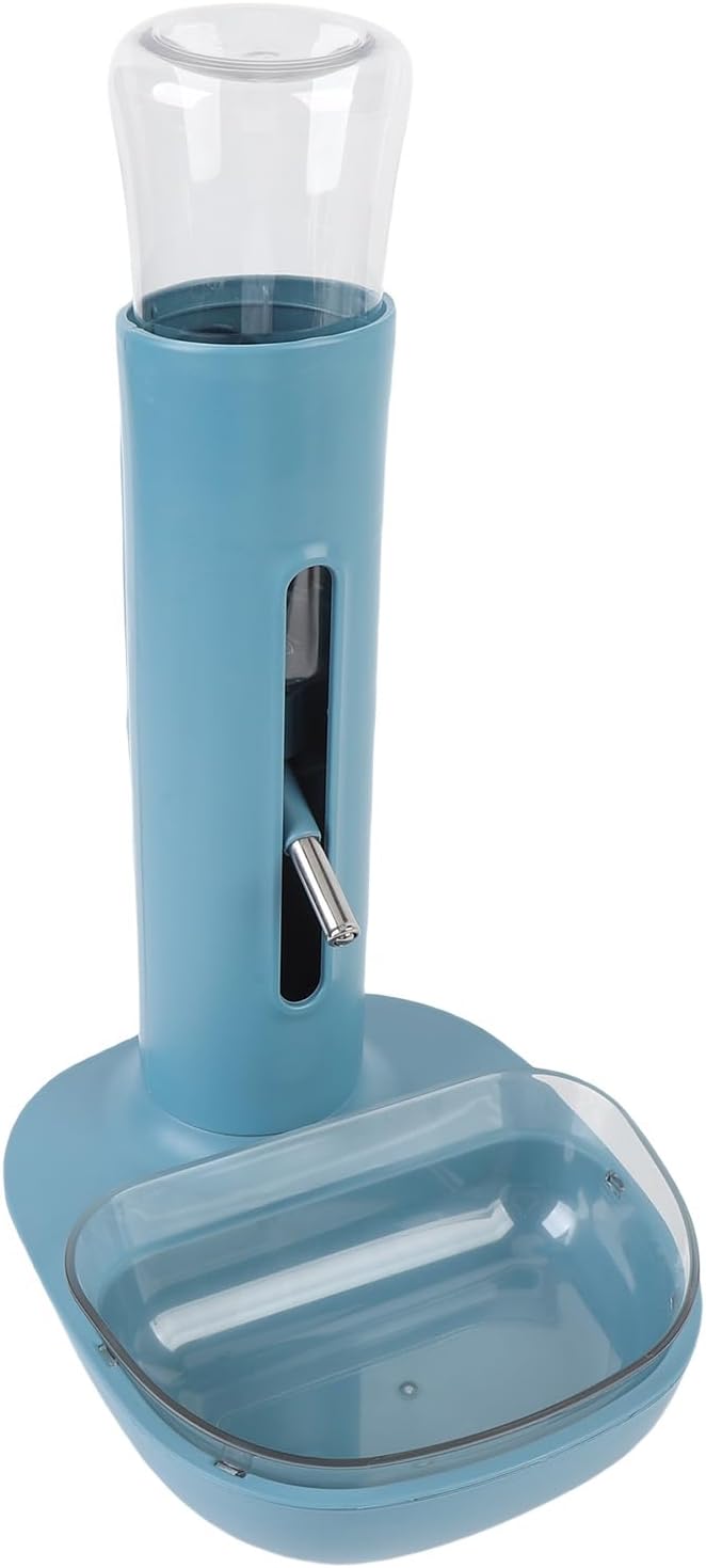 Pet Water Dispenser, Automatic Feeding Mechanism with Liftable Design for Cats and Dogs, Hanging Mountable No Wet Mouth Large Capacity (Blue)