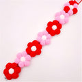 Pet Shiba Inu Corgi Rainbow Flower Collar Cats Dog Hair Ball Collar Adjustable Dog Cats Toy (Pink Red XXLarge)