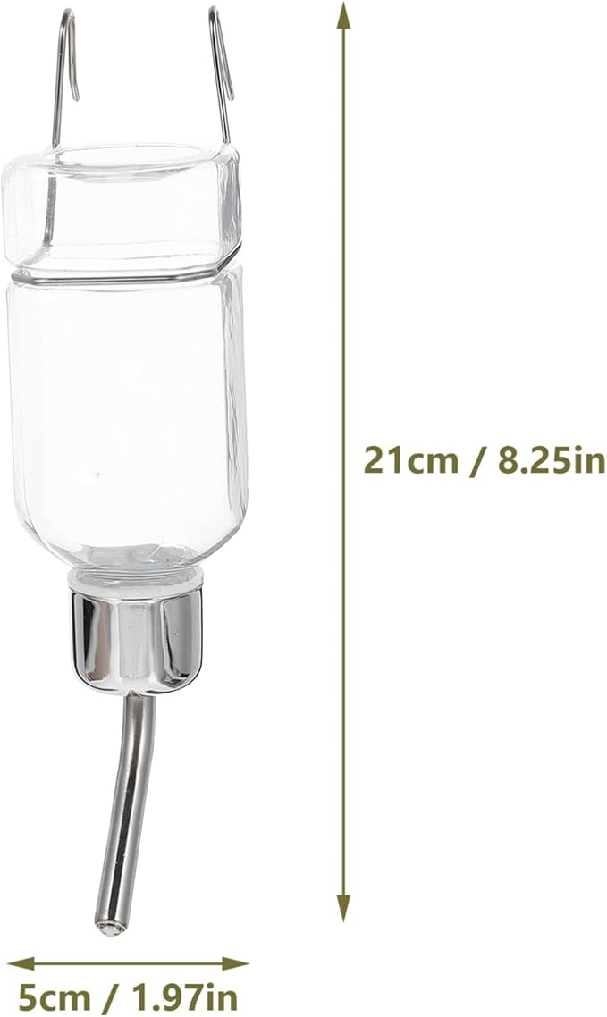 POPETPOP Pet Automatic Water Dispenser Fixed Leak Hanging Feeder for Dogs and Cats Transparent Easy to and Refill for Pet Cages