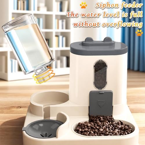 Automatic Pet Feeder & Water Dispenser Set for Dogs & Cats - Large Capacity Feeding & Hydration Station, Ideal for Dogs, Cats & Pets (Black)