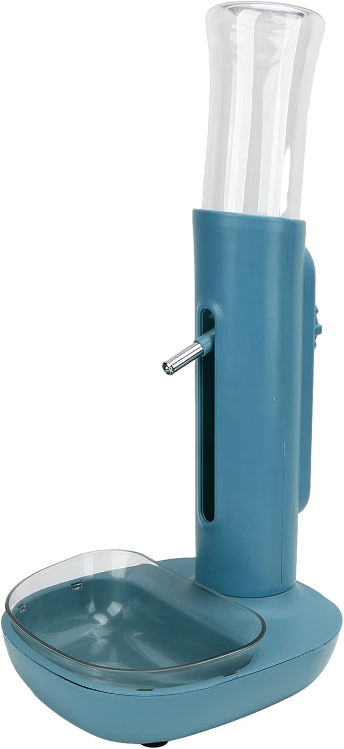 Pet Standing Water Dispenser Bowl Automatic Adjustable Height Detachable Non Slip Design Material for Dogs Cats Home Use 680ml Capacity (Blue)
