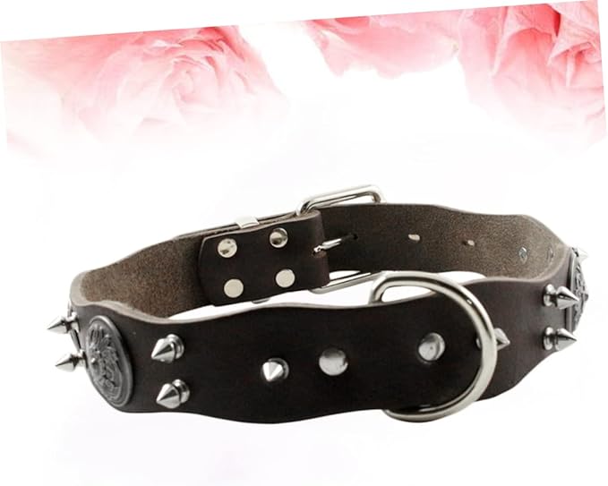 Pet Cowhide Collar for Medium Large Dogs Adorable Leather Dog Necklace and Stylish Necklet