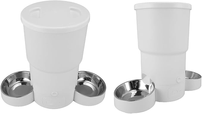 Automatic Pet Feeder, Smart WiFi Remote Control Food Dispenser with Dual Power Supply and Stainless Steel Bowl, for Cats and Dogs
