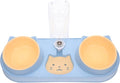 Mipcase Double-Bowl Automatic Pet Feeder Water Dispenser Plastic Dog and Cat Food Bowls for Convenient Feeding Lightweight Compact Design