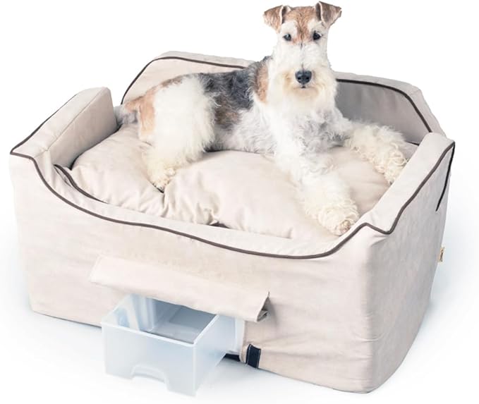 Snoozer Luxury Lookout Pet Car Seat, Large Luxury II, Buckskin with Java