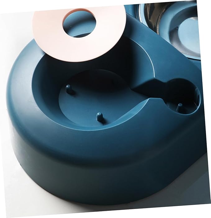 Automatic Dog Feeder and Water Bowl, Blue Pet Feeding Bowl with Spill-Resistant Feature for Dogs and Cats, Sturdy Food-Grade Material Suitable for Home and Travel Use