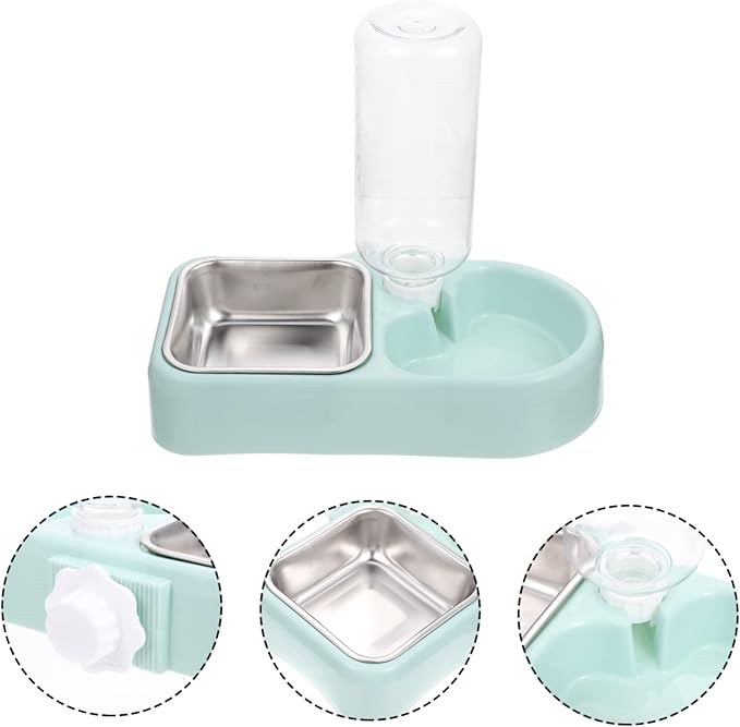 Mikikit 1set Automatic Water Refilling Pet Bowl Dog Feeder Cat Bowls Detachable Water Dispenser Cage Pet Food