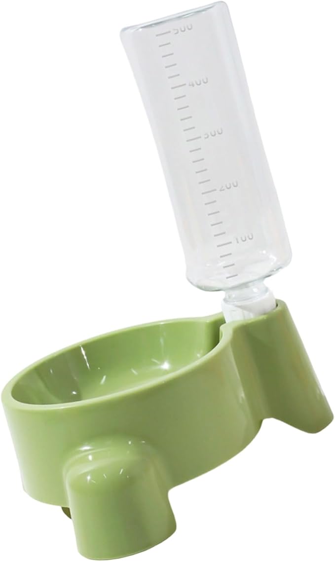 Elevated Pet Feeders with Removable Bottle 500ml Automatic Water Dispenser Cat Dogs