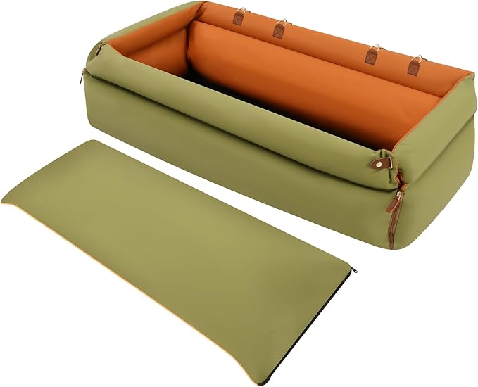 Pet Car Seat for Small Dogs & Cats, C ar Seat for D og and C at Sofa, Fluffy C at Car S eat with Removable Washable Cover for Homes, Living Rooms, Bedrooms, Balconies, Pet Shops, Green,XL