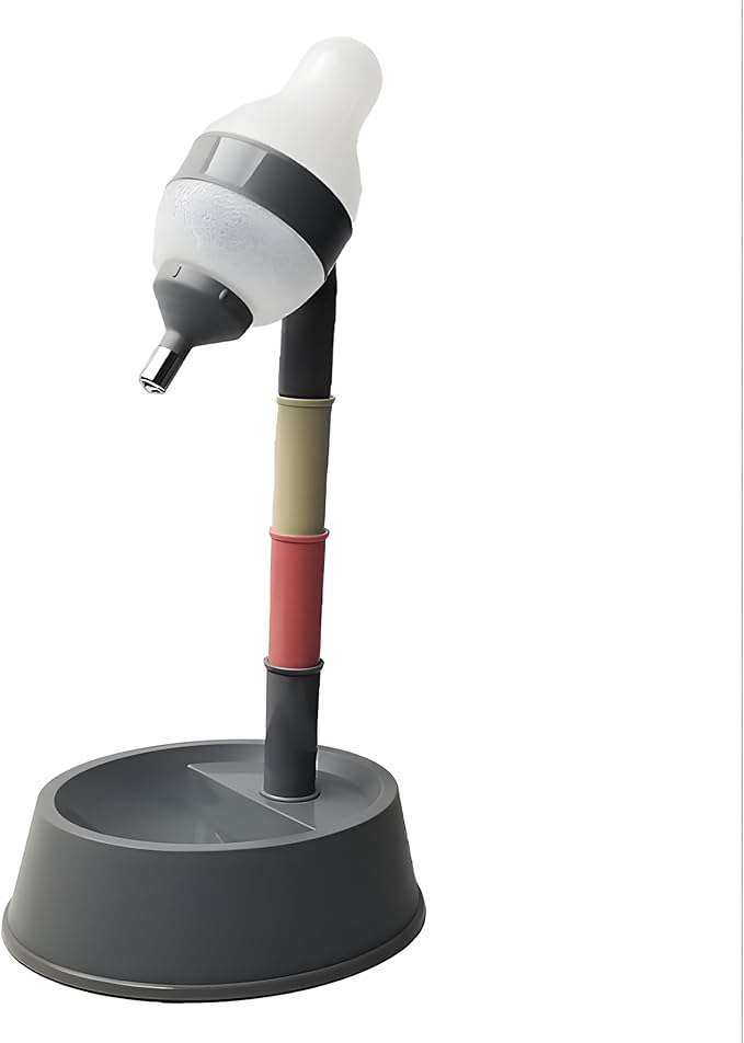 Hotumn Pet Standing Water Dispenser Splash-Proof Cat Dog Standing Drinking Bowl Height Adjustable with Detachable Pole Automatically Feeding Water Anti-Spill for Puppy Dog Cat Small Pet (Pink&Grey)
