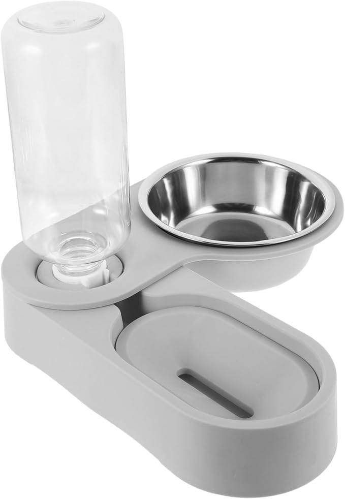 Kisangel Stainless Steel Cat Bowl Automatic Feeder Dispenser Pet Food Water Dispenser