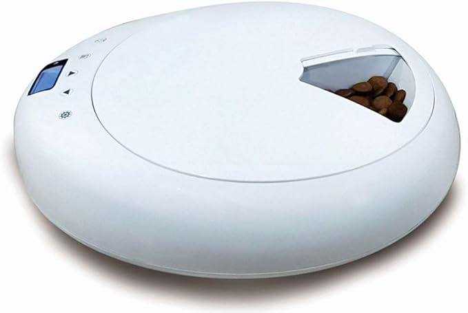 feeders Intelligent Automatic pet Feeder Timing quantitative 6 Meal cat and Dog can Record Feeder Bowl Bowl Catering Machine Matching Feeding White