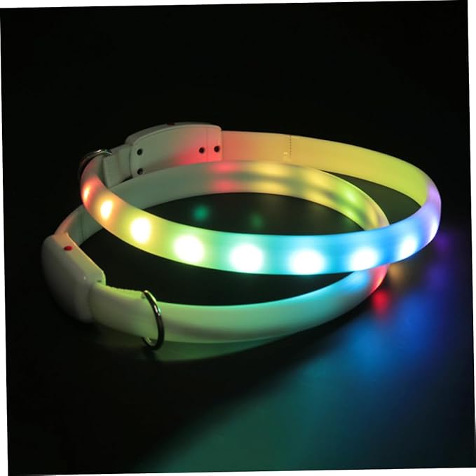 LED Dog Collar Rechargeable Waterproof Pet Collar Luminous Flashing Glowing for Night Walking