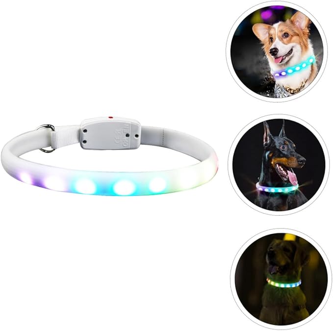LED Dog Collar USB Rechargeable Waterproof Flashing Pet Collar Glowing Night Luminous for Dogs