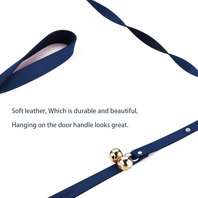 Leather Dog Doorbells for Door Knob, Dog Bells to Go Outside & Puppy Potty Training, Adjustable Brass Dog Bell, Makes Training Your Puppy a Breeze.