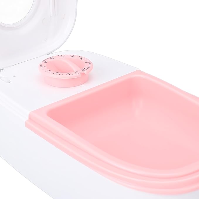 Automatic Pet Feeder, Separate and Single Bowl Design Easy to Cleanup Simple Operating Timer Dry Food Bowl for Dogs Cats(Light Red) (Light Red)