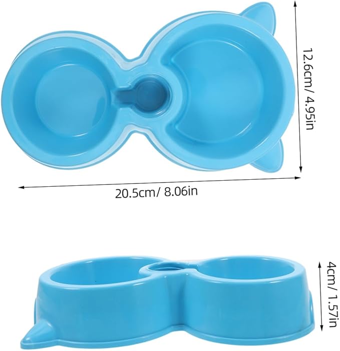 Hemoton Double Dog Cat Bowls with Attachable Water Bottle Automatic Pet Feeder for Cats Dogs Puppies and Kittens Durable Material Easy to Dual Bowl Design for Hydration