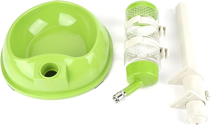 Pet Standing Water Dispenser, Height Adjustable Automatic Drinking Bowl Feeder Dog Feeding Bowl with Detachable Pole for Pets Cats Dogs (Green)