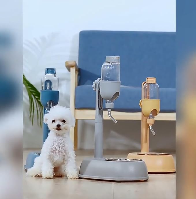 Water Bottle With Stand For Dogs Nacoco Pet Standing Water Dispenser Dog Water Dispenser Dog Water Dispenser Pet Water Dispenser, 500Ml Multifunctional Dog Standing Water Bottle Stand Bowl Deta