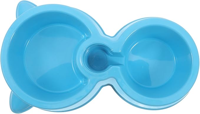 Hemoton Double Dog Cat Bowls with Attachable Water Bottle Automatic Pet Feeder for Cats Dogs Puppies and Kittens Durable Material Easy to Dual Bowl Design for Hydration