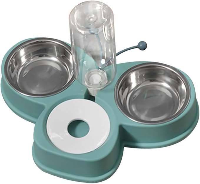 ERINGOGO Automatic PET Waterer and Feeder for Dogs and Cats Multi-Function Dual Bowls Convenient Water Dispenser Non-Slip Base for Home Use