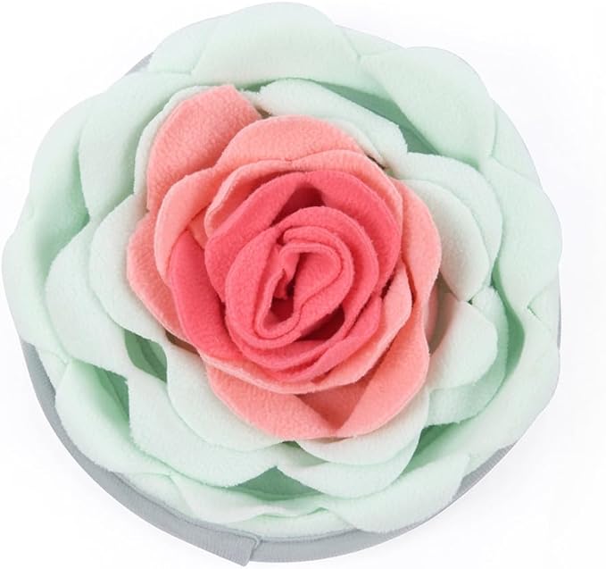 Heart-Shaped Rose Snuffle Mat for Dogs and Cats, Washable Pet Nose Work Mat, Interactive Feeding Mat to Relieve Boredom and Stress (V13)
