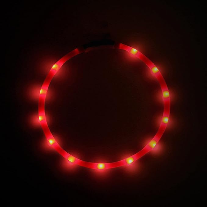 Dog Collars Light Up USB Rechargeable for Night Walking,Durable LED Dog Collar with 3 Modes Switch,Adjustable Lighted Dog Collar for Small Medium Large Dog